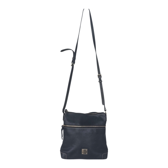Dooney & Bourke Black Pebble Grain Crossbody Shoulder Bag Black Pockets - Picture 2 of 16